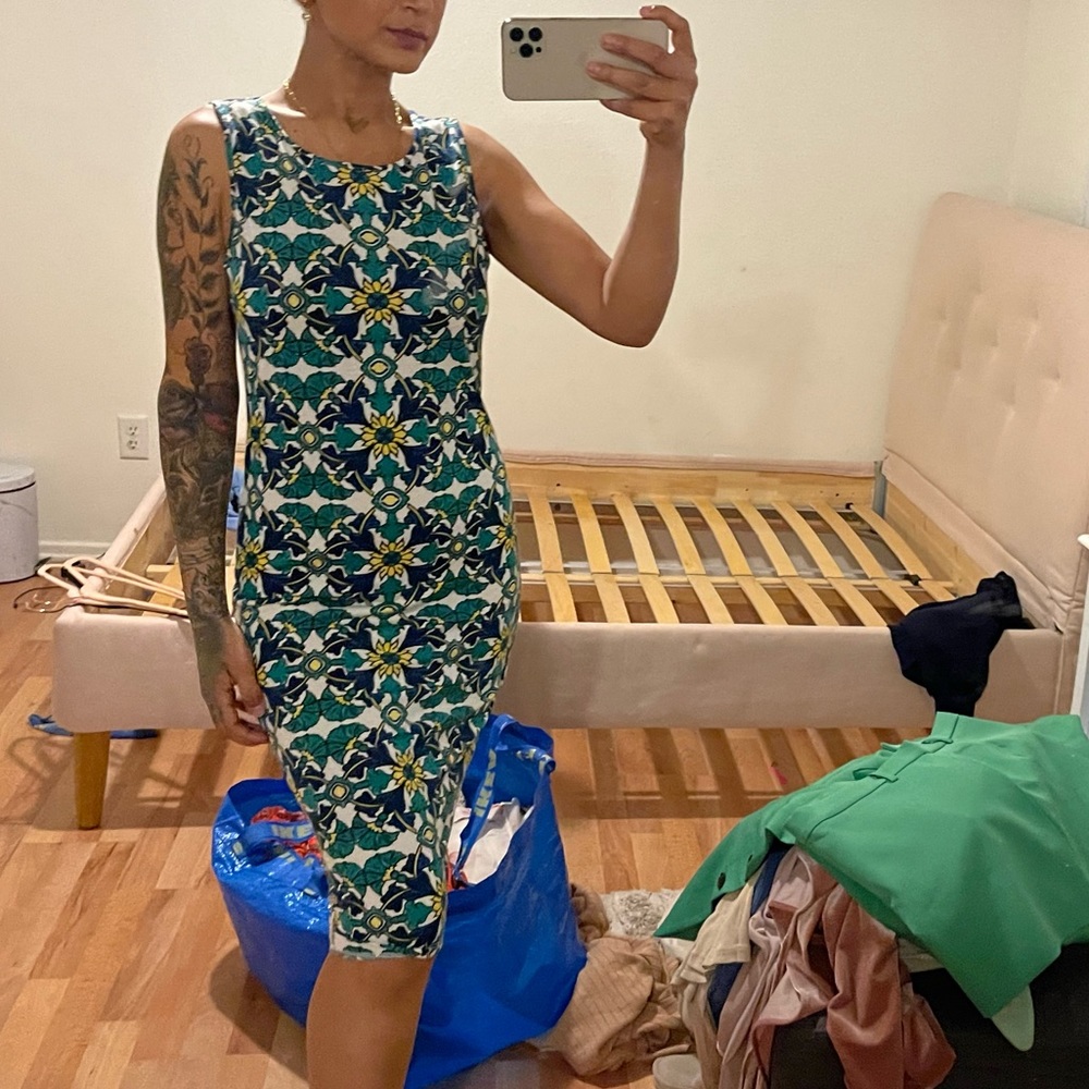 Blue floral dress